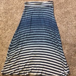 Blue striped maxi skirt
